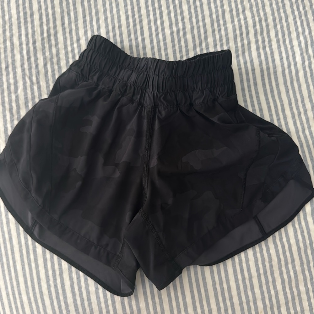 Lululemon Athletica Black Athletic Shorts with Curved Hem